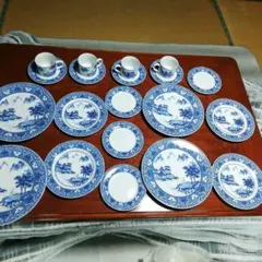 Muirfield 食器セット 山水画 ブルー＆ホワイト　４セット　２０点のサムネイル
