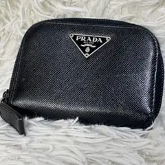 PRADA プラダ　コインケース　ラウンドファスナー　ブラック　黒　サフィアーノ