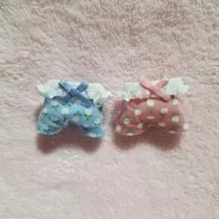 赤ちゃんお洋服　フリルサロペット2着セット　チューリップ　水色桃色