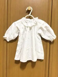 Petit Bateauホワイトドット柄シャツ 6m
