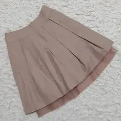 『クランデュイュ』 (1) チュール重ねプリーツスカート リネン混 サイドジップ