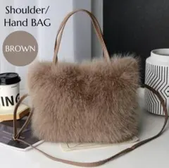 ファーバッグ 2way レディース ブラウン もこもこ ショルダーバッグ 新品