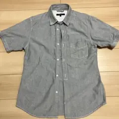 UNITED ARROWS 半袖シャツ Lボタンダウン グレー