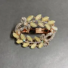 ヘアアクセサリー ヘアクリップ リボン 黄色