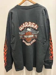 90s Harley-Davidson 長袖Tシャツ XL fire Flame