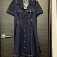 REDYAZEL 半袖 シャツワンピース ネイビー