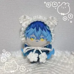 19【8cm】ほわぬいサイズ　ぬい服　帽子　くま耳ボンネット