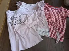 H&M他赤ピンク系　キッズ Tシャツ 3枚セット　140cm