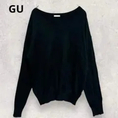 GU ジーユー Vネック ニット L 黒 ゆるダボ 体型カバー きれいめ