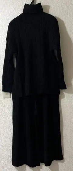 LOWRYS FARM ケーブルニットセットアップ(ブラック)Mサイズ 未使用