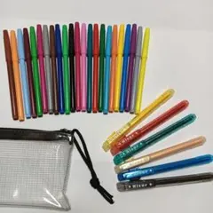 水性ペン23色／色鉛筆6色　合計29本セット　　ペンケースつき