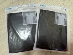 未使用　ユニクロ　エアリズム　半袖　Vネック T ブラック　メンズ　2つセット