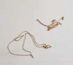 ゴールド ネックレスチェーンのみ 2点セット 45cm 1mm