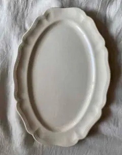 【レア】フランスアンティーク サルグミンヌ 花リムオーバル 大 約37.6cm フランスアンティーク サルグミンヌ 花リムオーバルプレート大皿