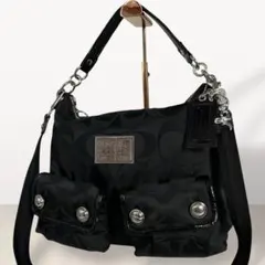 Coach 2way POPPY Shoulder Bag Signature