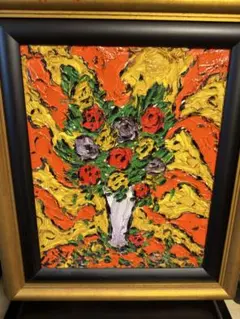 美品✨️油絵 アントワンキニブリー レッド&ホワイト 64.5×74.5 - メルカリ