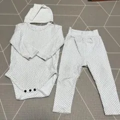 bakerロンパース3点セット ドット柄80cm