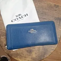 COACH ネイビー レザー 長財布