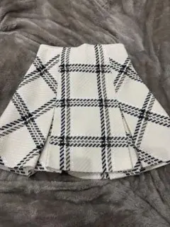 【美品】SNIDEL ロービングチェックスカート アイボリー サイズ1