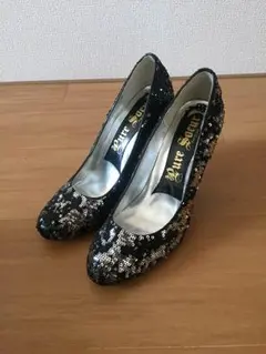 黒スパンコール 春パンプス 新品未使用 24.5cm