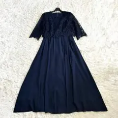 美品 form forma マザードレス 刺繍 ロング丈ネイビー 9号 22SS