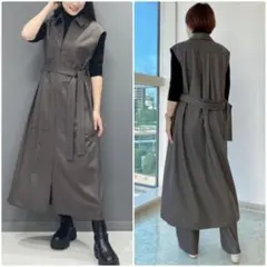 theory luxe 22AW ウール100% ロングジレ ワンピース 黒 - メルカリ