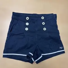 メゾピアノ　ネイビー ボタン付き ハーフパンツ 140cm