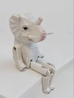 木彫りのゾウ　象の置物 WOOD ANIMAL TOY ニコアンド