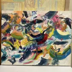 油絵 油彩 抽象画 絵画 現代アート 1点もの アート作品 原画 金箔装飾