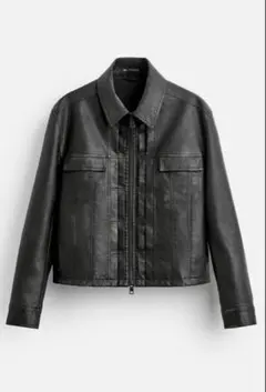 25ss M zara レザージャケット 本革 ボクシーフィット ZARAレザージャケット ボクシーフィット - メルカリ
