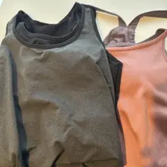 カップ付きヨガウェアゆったりLサイズ2枚セット