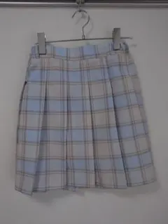 お値下げ☆グローバルワーク☆水色チェック柄プリーツスカート