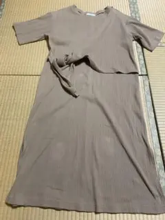 ラップニットワンピース　ベージュSサイズ　AZUL by moussy