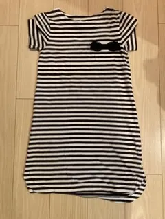 kate spade ストライプ 半袖ワンピース　140 ケイトスペード　白黒