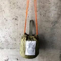 【HB1115】60cm紐 ミリタリー ライナーリメイクペイシェントバッグ　巾着