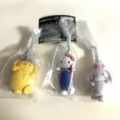 サンリオ　ミニチュアチャーム　ライブキャラクター　キティ　プリン　シナモン