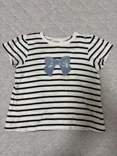 petit main ボーダー リボン Tシャツ 130のサムネイル