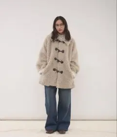 ボア ダッフルコート ベージュ