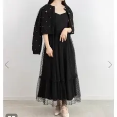 RANDA ハートチュールロングワンピース　【HEART COLLECTION】