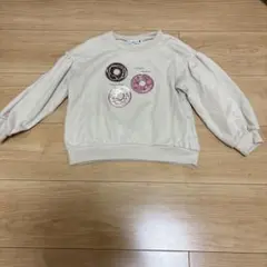 ブランシェス　モチーフ長袖トレーナー　ドーナツ　110cm アイボリー