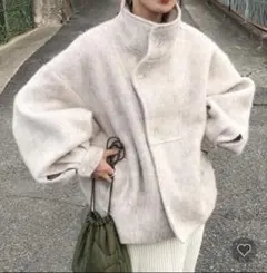 nugu モヘアライクハーフジャケット