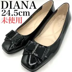 ダイアナ ウェルフィット パンプス　24.5cm リボン オペラ 黒