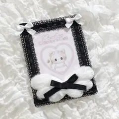 B8 レースデコ リボン レース 黒 白 メイド 量産型 硬質ケース 天使の羽