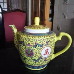 中国景徳鎮 粉彩 萬寿無疆 急須 歴史 年代保証 茶道具 陶芸家 WWTT078