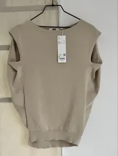 UNIQLO Ｕ　コクーンセーター ノースリーブ ベージュ Mのサムネイル