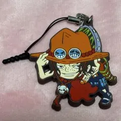 ONE PIECE つままれラバーストラップ　エース　ワンピース
