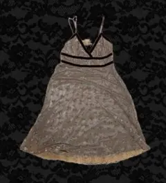 フェアリーグランジ キャミワンピ y2k ベロア レース 刺繍