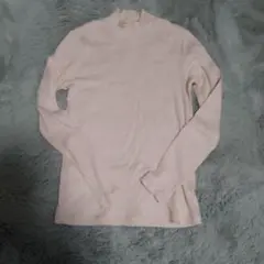 【1149】UNIQLO ピンク リブ編み 長袖Tシャツ M