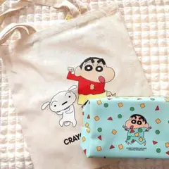 韓国ダイソー　クレヨンしんちゃん　トートバッグ　ポーチ　セット　匿名配送