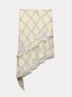 ZARA ザラ　チェック柄　アシンメトリー　スカート！